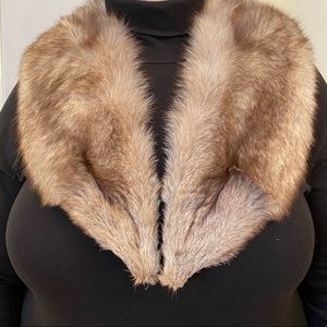 Genuine Fox Fur Shawl Collar